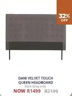Decofurn Dani velvet touch queen headboard offer