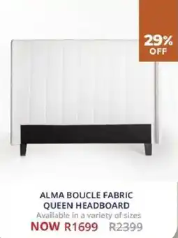 Decofurn Alma boucle fabric queen headboard offer