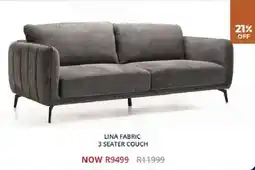 Decofurn Lina fabric 3 seater couch offer
