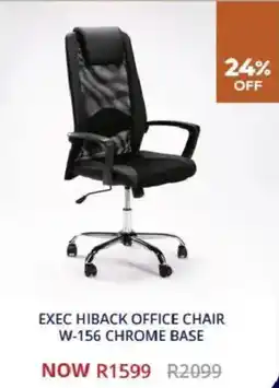 Decofurn Exec hiback office chair w-156 chrome base offer
