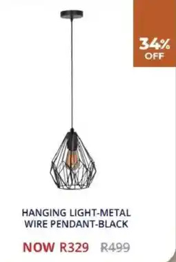 Decofurn Hanging light-metal wire pendant black offer