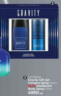 Dis-Chem Lenthéric Gravity Gift Set Cologne Spray Plus Deodorant Body Spray offer