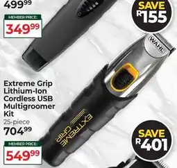 Dis-Chem Wahl Extreme Grip Lithium-Ion Cordless USB Multigroomer Kit offer