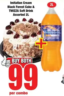 Boxer Superstores Imitation Cream Black Forest Cake & Twizza Soft Drink Assorted offer