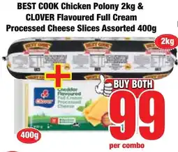 Boxer Superstores Best Cook Chicken Polony & Clover Flavoured Full Cream Processed Cheese Slices Assorted offer
