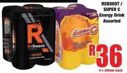 Boxer Superstores Reboost/ Super C Energy Drink Assorted offer