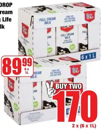 Boxer Superstores Dew Drop Full Cream Long Life Milk offer