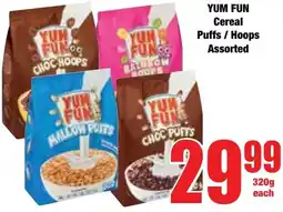 Boxer Superstores Yum Fun Cereal Puffs/ Hoops Assorted offer