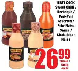 Boxer Superstores Best Cook Sweet Chilli/ Barbeque/ Peri-Peri Assorted/ Pele-Naise Sauce/ Chakalaka-Naise offer
