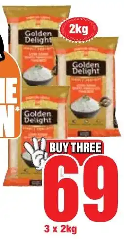 Boxer Superstores Golden Delight Premium Grade Long Grain White Parboiled Thai Rice offer