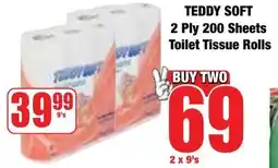 Boxer Superstores Teddy Soft 2 Ply 200 Sheets Toilet Tissue Rolls offer