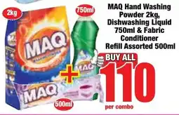 Boxer Superstores Maq Hand Washing Powder, Dishwashing Liquid & Fabric Conditioner Refill Assorted offer
