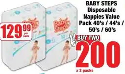 Boxer Superstores Baby Steps Disposable Nappies Value Pack offer