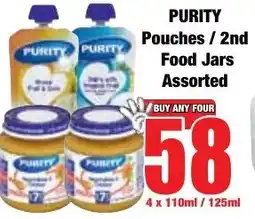 Boxer Superstores Purity Pouches/ 2nd Food Jars Assorted offer