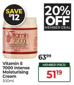 Dis-Chem Vitamin E 7000 Intense Moisturising Cream offer