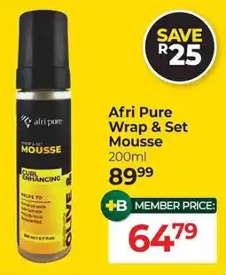 Dis-Chem Afri Pure Wrap & Set Mousse offer