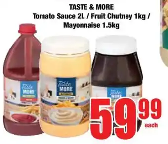 Boxer TASTE & MORE Tomato Sauce 2L / Fruit Chutney 1kg / Mayonnaise 1.5kg offer