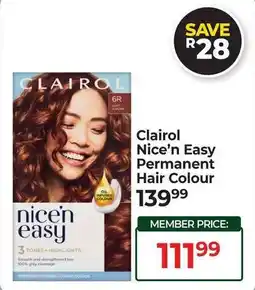 Dis-Chem Clairol Nice'n Easy Permanent Hair Colour offer