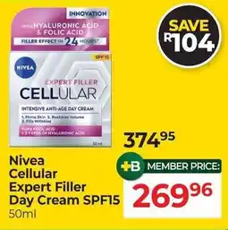 Dis-Chem Nivea Cellular Expert Filler Day Cream SPF15 offer