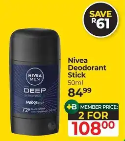 Dis-Chem Nivea Deodorant Stick offer