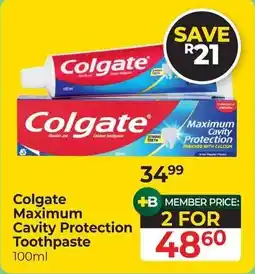 Dis-Chem Colgate Maximum Cavity Protection Toothpaste offer