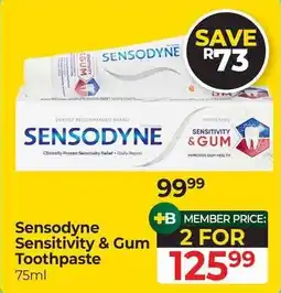 Dis-Chem Sensodyne Sensitivity & Gum Toothpaste offer