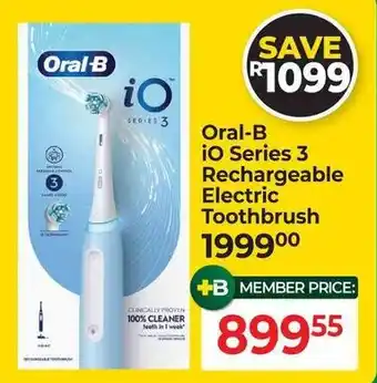 Dis-Chem Oral-B iO Series 3 Rechargeable Electric Toothbrush offer