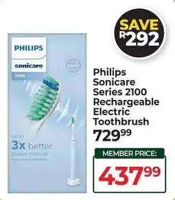 Dis-Chem Philips Sonicare Series 2100 Rechargeable Electric Toothbrush offer