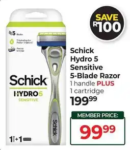 Dis-Chem Schick Hydro 5 Sensitive 5-Blade Razor offer