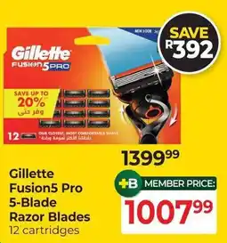 Dis-Chem Gillette Fusion5 Pro 5-Blade Razor Blades offer