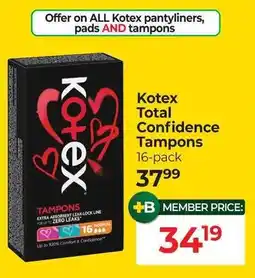 Dis-Chem Kotex Total Confidence Tampons offer