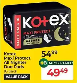 Dis-Chem Kotex Maxi Protect All Nighter Duo Pads offer