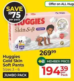 Dis-Chem Huggies Gold Skin Soft Pants offer