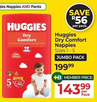 Dis-Chem Huggies Dry Comfort Nappies offer