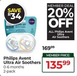 Dis-Chem Philips Avent Ultra Air Soothers offer