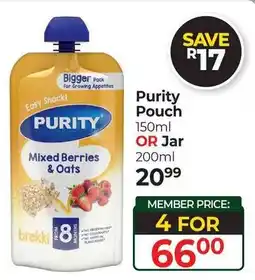 Dis-Chem Purity Pouch or Jar offer