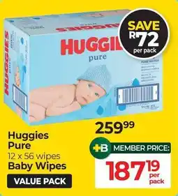 Dis-Chem Huggies Pure Baby Wipes offer