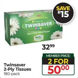 Dis-Chem Twinsaver 2-Ply Tissues offer
