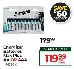 Dis-Chem Energizer Batteries Max Plus AA or AAA offer