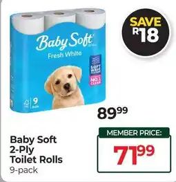 Dis-Chem Baby Soft 2-Ply Toilet Rolls offer