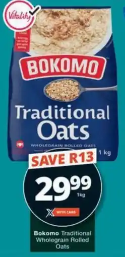 Checkers Bokomo Traditional Wholegrain Rolled Oats offer
