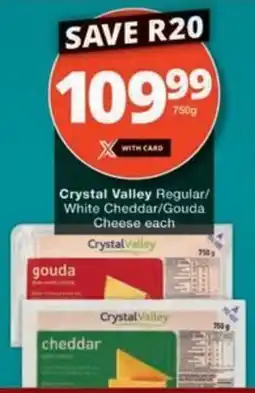 Checkers Crystal Valley Regular/ White Cheddar/ Gouda Cheese offer
