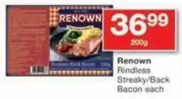 Checkers Renown Rindless Streaky/ Back Bacon offer
