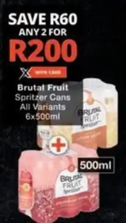 Checkers Brutal Fruit Spritzer Cans All Variants offer