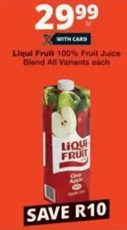 Checkers Liqui Fruit 100% Fruit Juice Blend All Variants offer