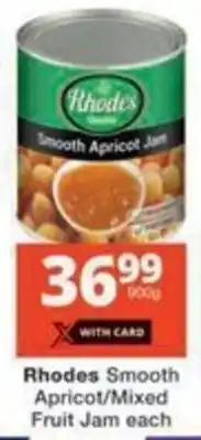 Checkers Rhodes Smooth Apricot/ Mixed Fruit Jam offer