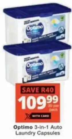 Checkers Optimo 3-in-1 Auto Laundry Capsules offer