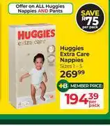 Dis-Chem Huggies Extra Care Nappies-Per Pack offer