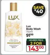 Dis-Chem Lux Body Wash-For 2 x 750ml offer