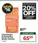Dis-Chem Cleanlogic Exfoliating Body Gloves-1 Pair offer